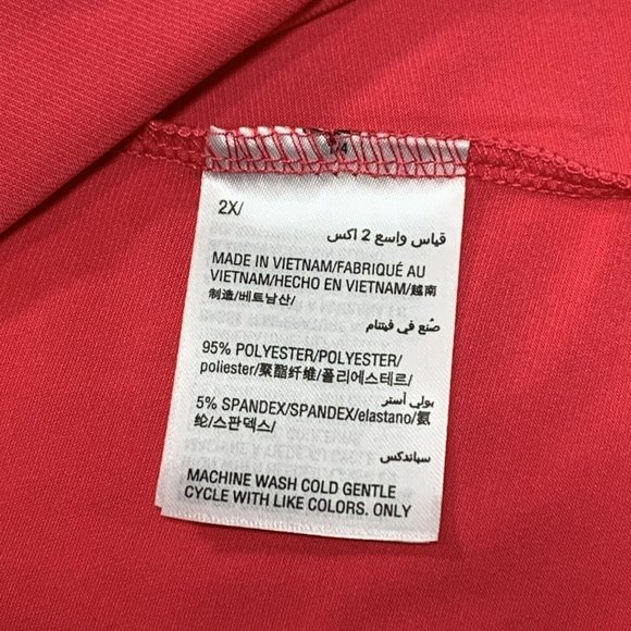 NWT Alfani Women's 2X Flamenco Pink 3/4 Sleeve Waist Twist Stretch Blouse $65 - Picture 7 of 8